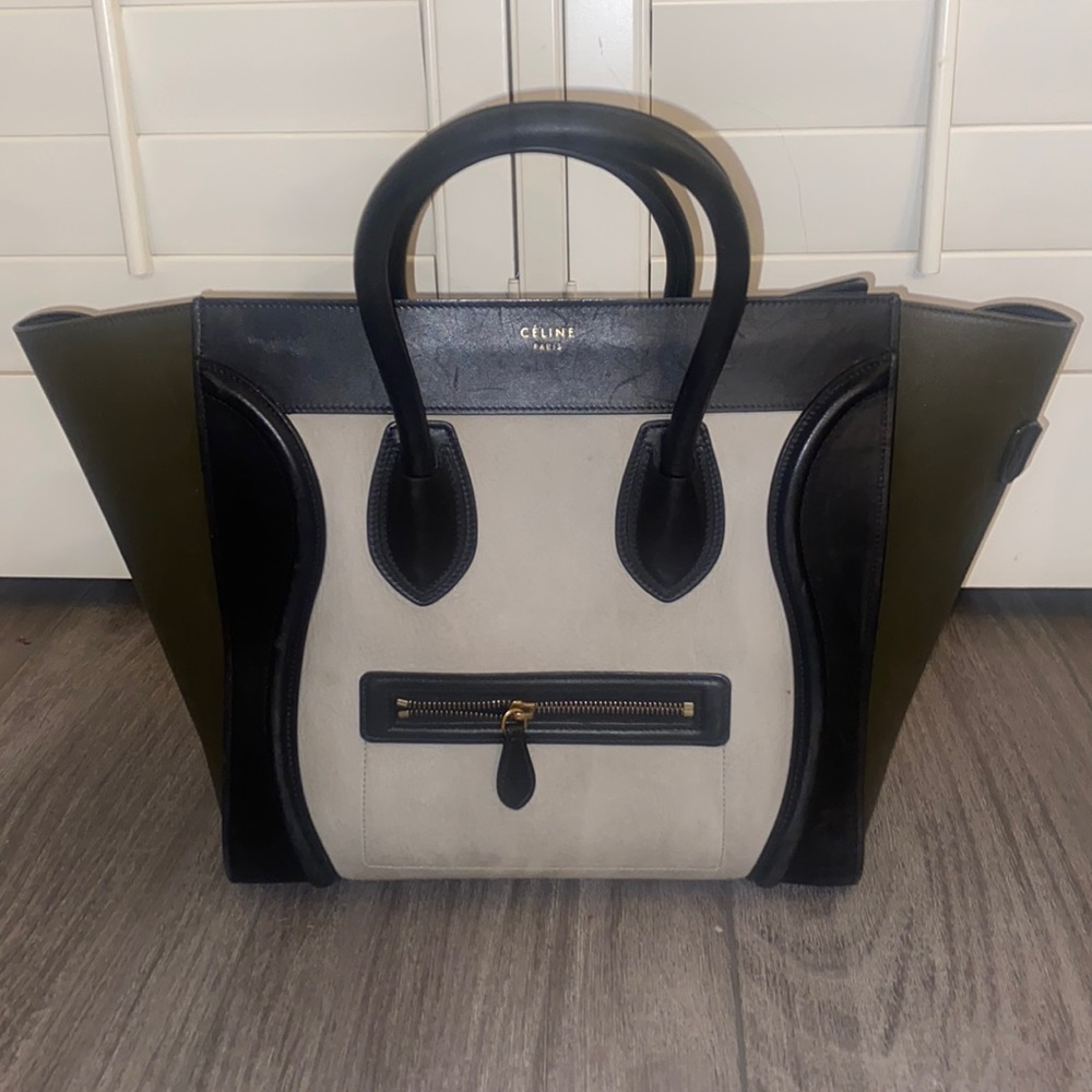 Beautiful preloved Celine Mini Tricolor Luggage Tote